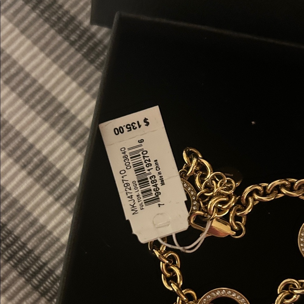 NWT Michael Kors Gold Chain Bracelet with MK Medallions - Picture 2 of 3